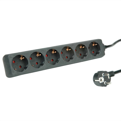 Roline 6-VÍAS Power Strip Plugs Without Switch Black 1,5M — image 1