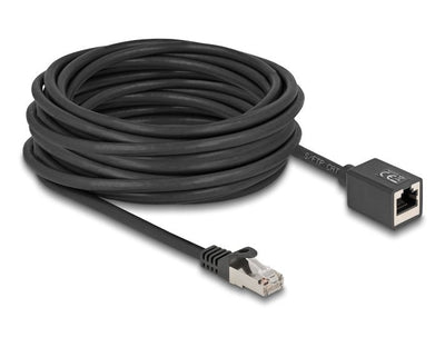 Delock Network Cable Alargador RJ45 Connector Male a RJ45 Connector Female CAT.6A S FTP 10M Black — image 1