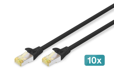CAT.6A S/FTP Patch CORD10P Awg Cabl 26/7 1M 10 Pieces Black — image 1