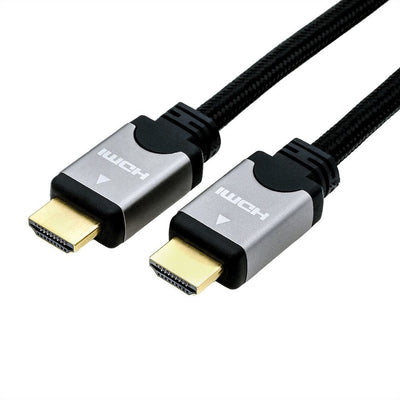 Roline HDMI High Speed Cable With Ethernet, St-st, Black Silver 3M — image 1