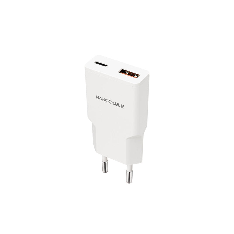 Nanocable Wall Charger 10.10.2022 1x USB Type-c 1x USB 20W White