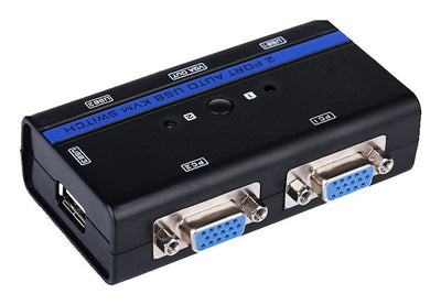 Aisens Conmutador KVM VGA USB 1U-2PC + Cable - Black — image 1
