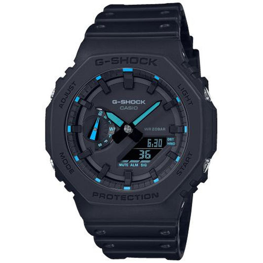 Casio G-Shock Men's Watch Casio G-Shock Oak - Neon Blue Index Black (Ø 45 Mm)