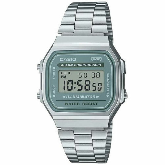 Casio Unisex Watch Casio A168Wa-3Ayes Green Silver (Ø 35 Mm)