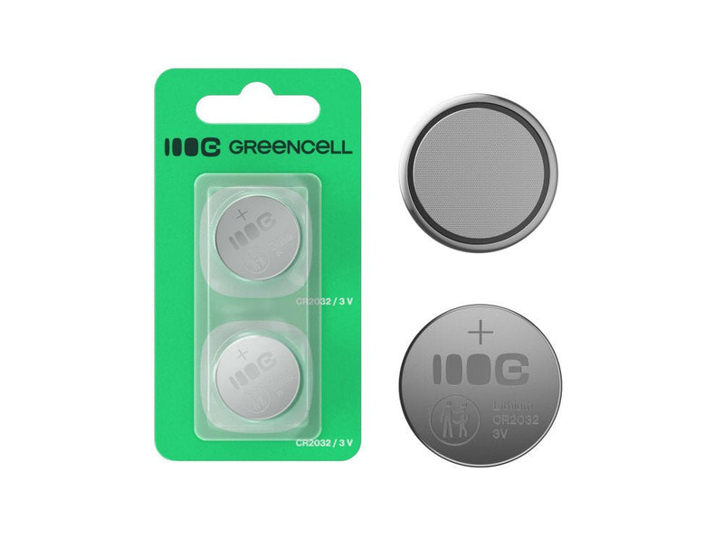 Greencell CR2032 - Batteries Button Litio (3V, 220MAH, 2 Units Long Life Fiabilidad And Security Ideal Reloje