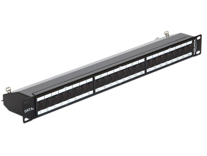 Delock 19 Patch Panel 24-PORT CAT.6A Black Protegido
