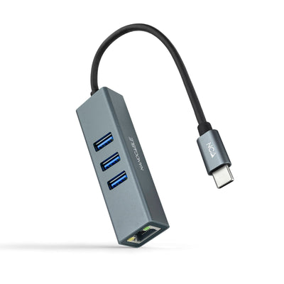 Nanocable Adapter Network USB-C a Ethernet Gigabit 10/100/1000Mbps + 3 Ports USB 3.0 — image 1
