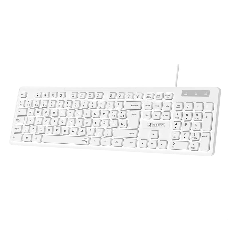 Subblim Keyboard Business Slim Quiet White