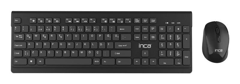 Keyboard Turco + Mouse Inca IWS-519 RF Wireless QWERTY Black