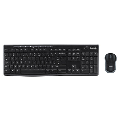 Logitech Keyboard Belga Wireless Combo MK270 Mouse Included USB Azerty Black — image 1