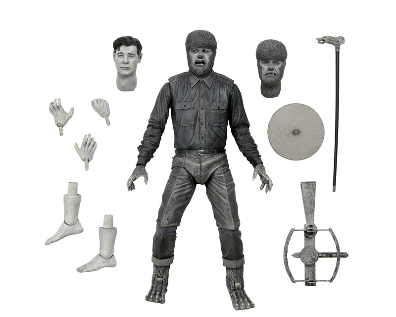 Neca Figure Universal Monster Scale Action Ultimate Wolf (b&w)
