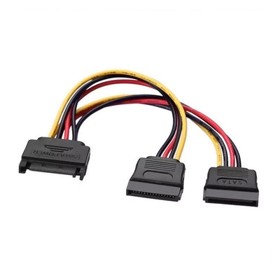 Aisens Cable SATA Power - SATA/M-2XSATA/H - 20CM - Black — image 1