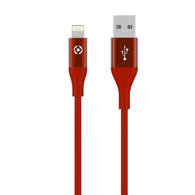 Celly USBLIGHTCOL3MRD Cable Connector Lightning 3M Red — image 1