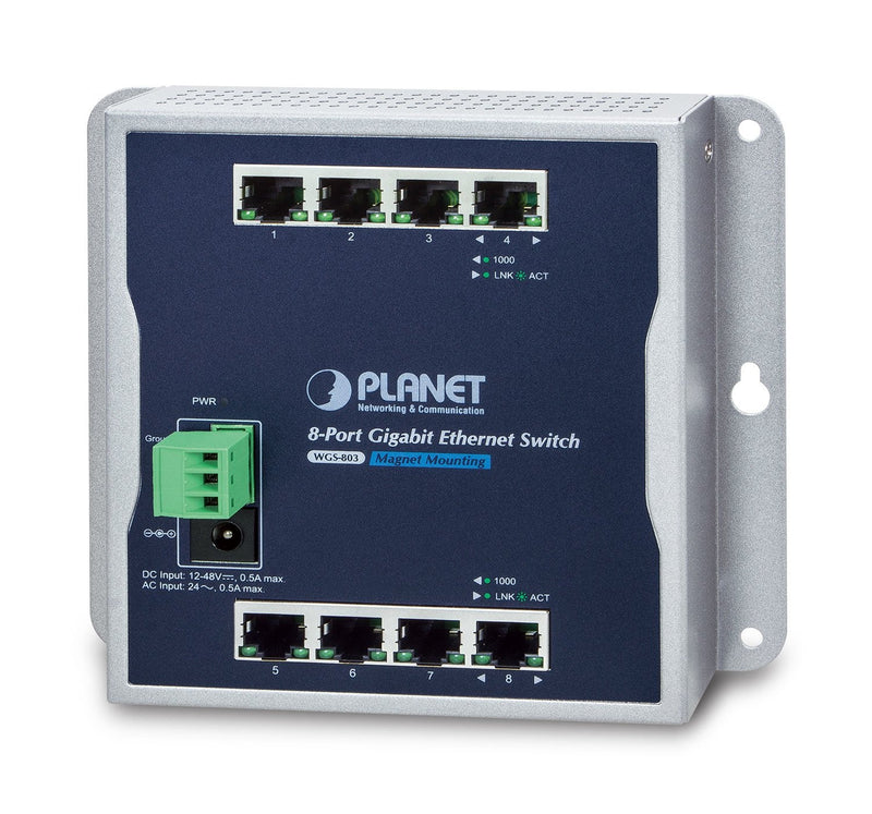 Planet Industrial 8-PORT 10/100/1000T Wall-mount Switch
