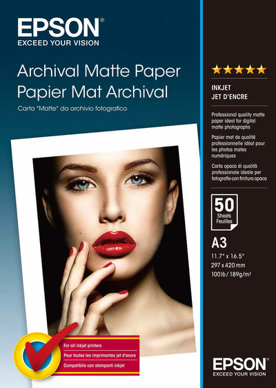 Epson Genuine Paper Inkjet Matt A3 50 Hojas — image 1