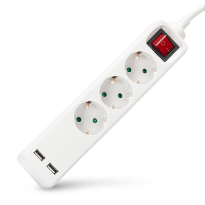 Entac Power Strip Plugs 3VÍAS With USB 1,5M Switch White — image 1