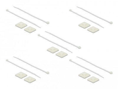 Delock Base Assembly 30 X 30MM With Brida Cables L 200 X a 4,8MM White 10 Pieces — image 1