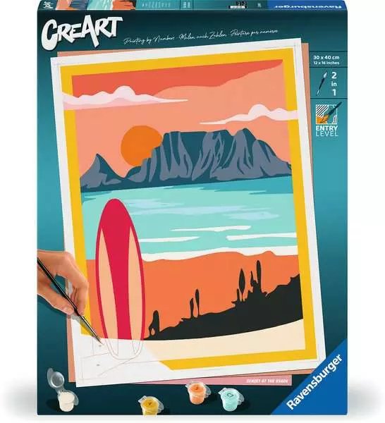 Ravensburger Creart - Atardecer Playa, Cuadro 23898