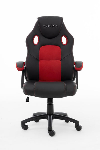 Chair Gaming Raptor GS-40 Pu + Fabric Black Red — image 1