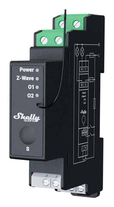Shelly Relé Wave Pro 2PM Max. 25A Z-wave Din-rail