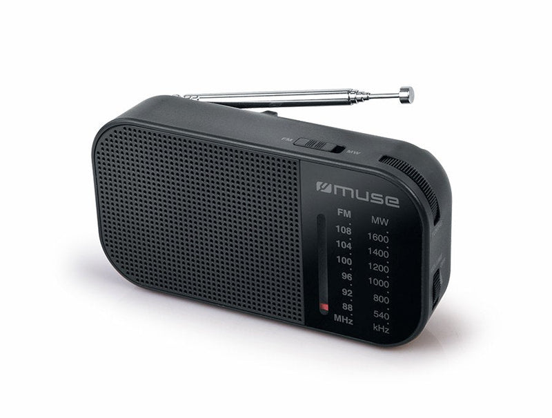 Muse M-025 R Black Radio Analógica Am/Fm Laptop With Speaker Integrado