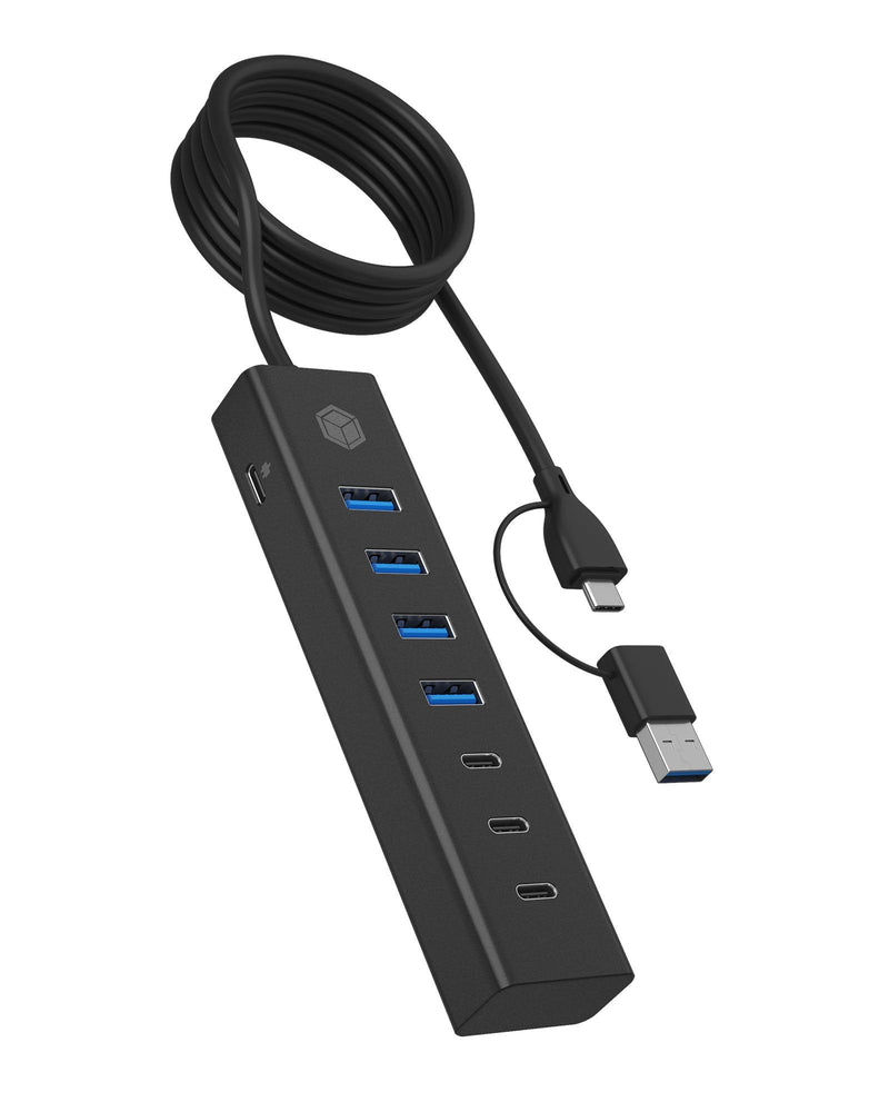 Icy Box Hub IB-HUB1737-C3 7-PORT Via USB 3.2 Gen 1 Type-c