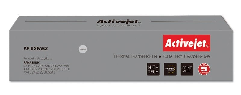 Activejet Lámina Copiadora AF-KXFA52 Spare Part Panasonic KX-FA52 Supreme Black