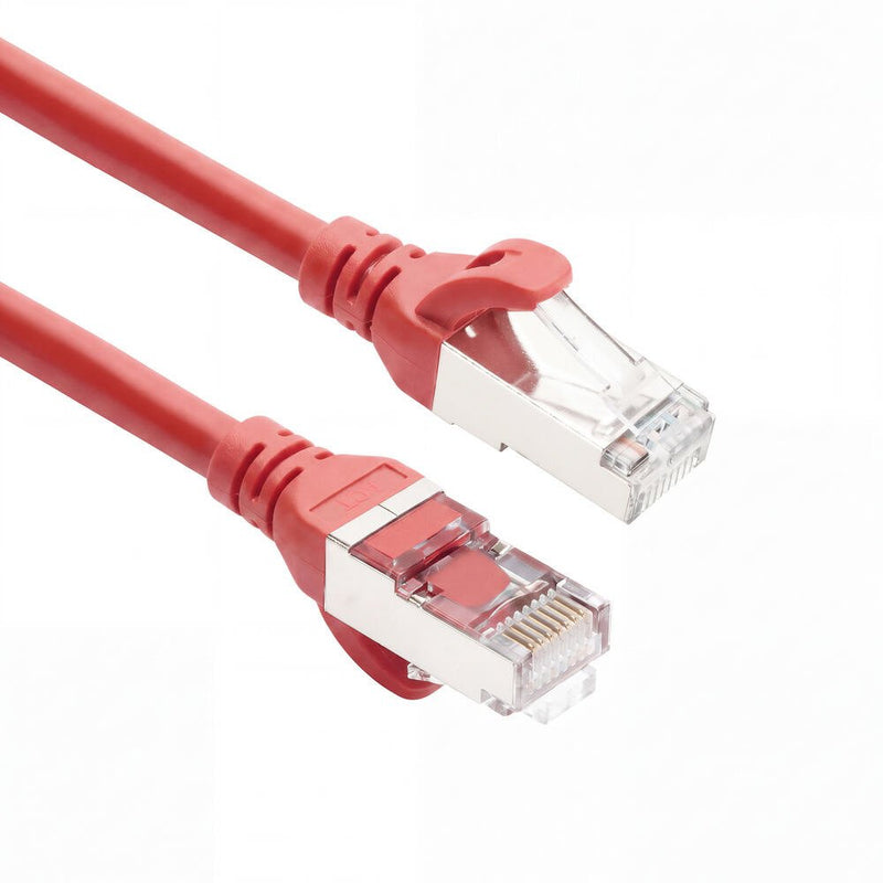Red 10 Meters Tpe S FTP CAT.6A Ultra-flex Patch Cable Snagless With RJ45 Connectors