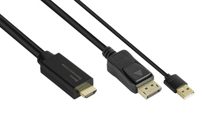 Alcasa HDMI-DP020 Adapter Cable Vídeo 2M HDMI Type a Standard DisplayPort Black — image 1