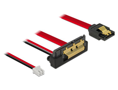 Delock Cable SATA 7 Pines + Power 2 Pines - SATA 22 Pines Ángulo Hacia Abajo (5V) Metal 10CM — image 1