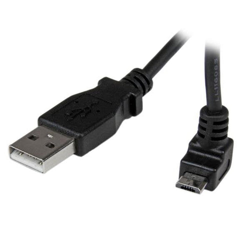 StarTech USB Cable 2.0A Micro USB Acodado 1M Black USBAUB1MU — image 1