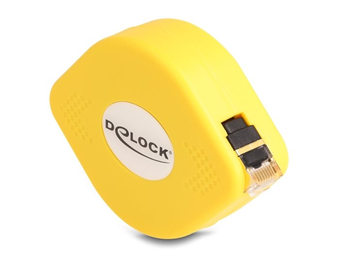 Delock 80239 Cable Retractable RJ45 CAT.6A STP 1,5M, Black / Yellow