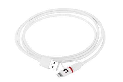 Cable Lightning Combo Microusb + Lightning Silver Ht 1.5M White 93640 — image 1