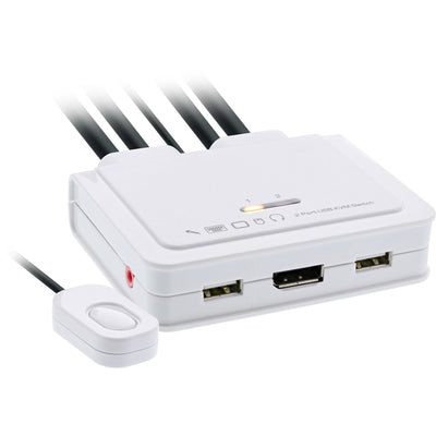 Inline Switch KVM , 2 Ports USB-C + DisplayPort a DisplayPort 1.2, 4K, With Audio, Cable Integrado — image 1