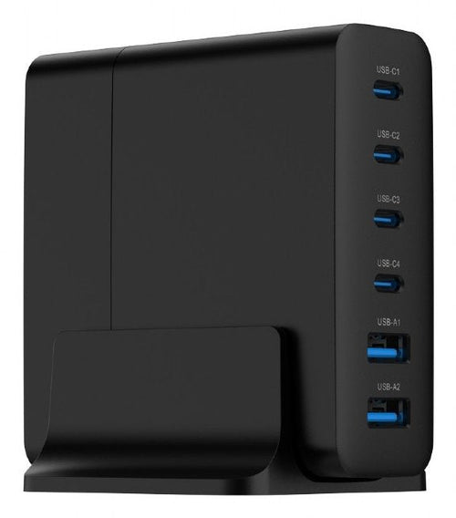Gembird Fast Charger USB GaN 6 Ports 75W Black — image 1