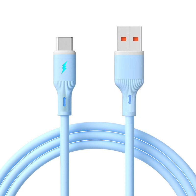 Akyga USB Cable AK-USB-63 USB a M USB Type-c M Ver. 2.0 18W 1M Blue Silicone