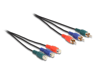 Delock 85370 Cable Extensión Rca RGB 3 X Machos a 3 X Hembras, 3M — image 1