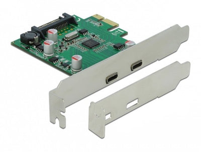 Delock Card Pci Express X1 2 Sockets USB Externas (USB 3.2 Gen 1) Type-c ™ — image 1