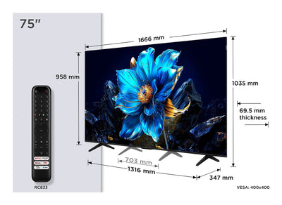 Tcl TV QLED 75P7K 75' Ultra HD 4K Smart TV Wi-Fi — image 1