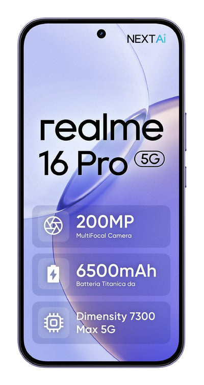 Realme Smartphone 16 Pro 8 + 512GB 6.785G Purple Ita — image 1