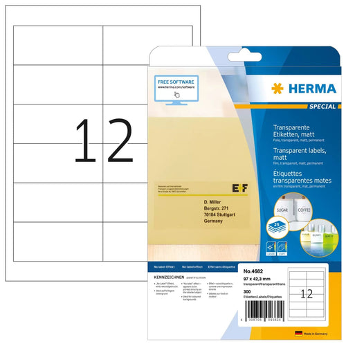 Herma 4682 Label Printer Transparent Label Printer Self-adhesive — image 1