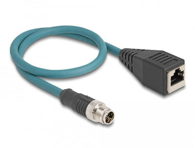 Delock Network Cable M12 X-kodiert 8 Pin Male a RJ45 Female 50CM — image 1