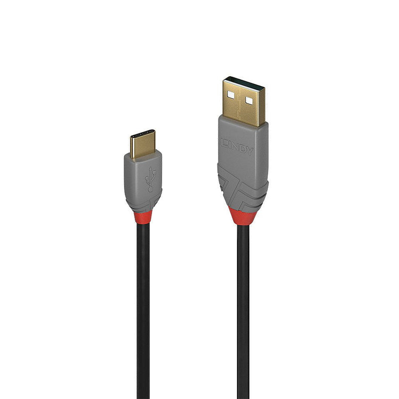 Lindy 36886 USB Cable 1M USB 2.0 USB a USB C Black Grey