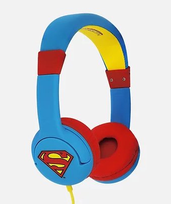 Headphone Kids Superman 30MM/Jack 3.5MM/ Cable 90CM / Limite 85DB/ 3A 7 Years
