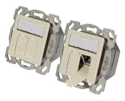 Efb Socket Datos CAT.6A Derecha Izquierda, EMPOTRADO,2x RJ45,BLANCO — image 1