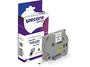 Armor K80008W4 Tape Printer Labels Black Sobre White Tze — image 1