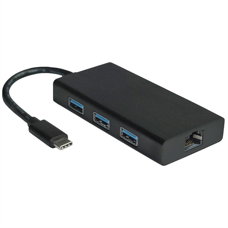 Value USB 3.2 Gen 1 Type-c a Gigabit Ethernet Convertidor + Hub