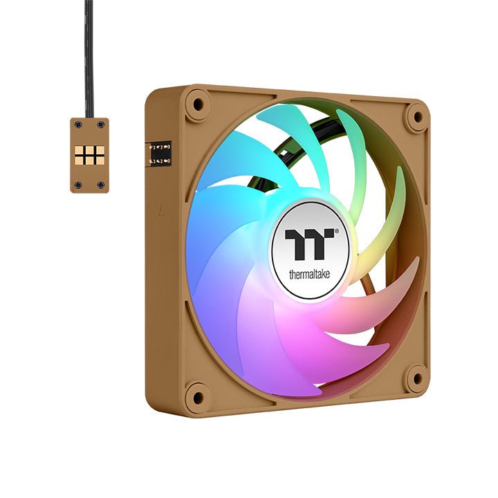 Thermaltake Fan Refrigeración PC CT120 Ex ARGB Sync, Colour Arena Grava, Brown Claro, Paquete 3, 120MM CL-F21
