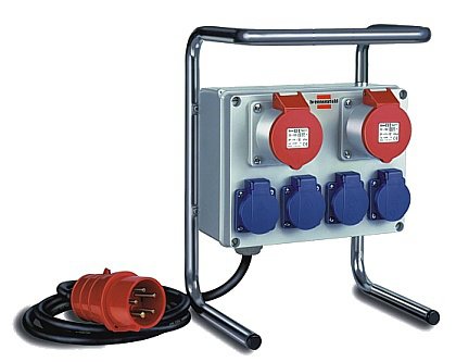 Brennenstuhl 1153750 Base Múltiple 2M 6 Salidas AC Black Blue Red Silver — image 1