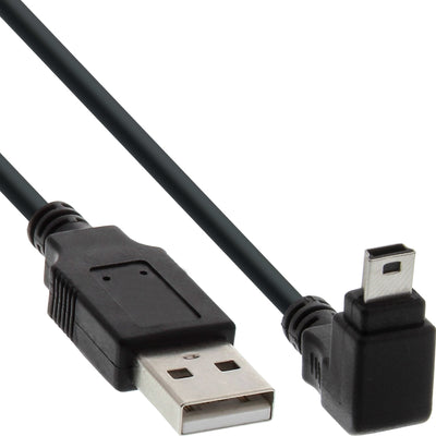 Inline USB Type a Male a Mini-usb Male 5 Pines Hacia Abajo Ángulo 90° Black 3M — image 1